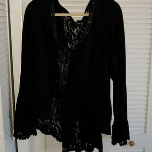 Corset style black lace top